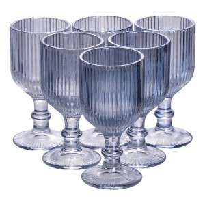 Набір чарок на ніжці 6 шт скляні чарки для горілки, лікерів 50 (мл) набір чарок подарункові Блакитний HP7111BL