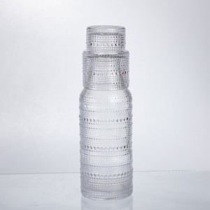 Глечик 700 мл зі склянкою 1 (шт) графин для компоту соку води лимонаду глечик для напоїв Прозорий HP-19-L1