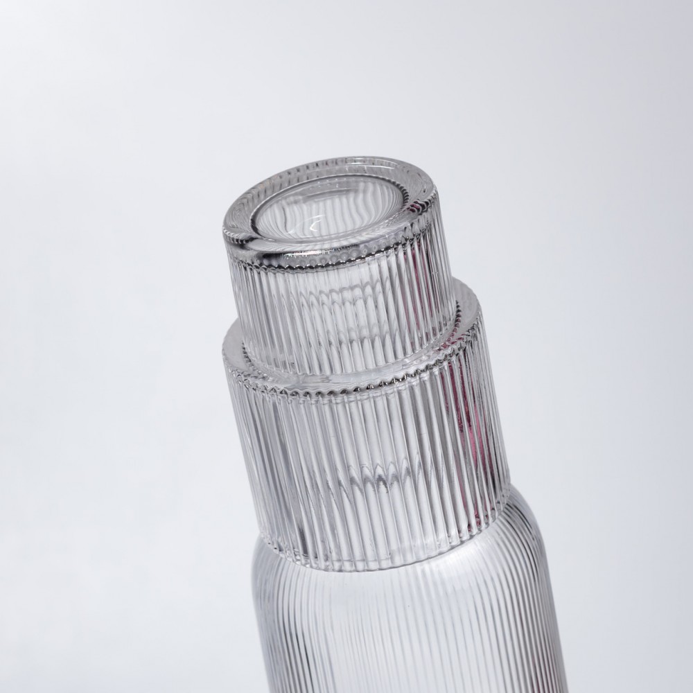 Глечик 700 мл зі склянкою 1 (шт) графин для компоту соку води лимонаду глечик для напоїв Прозорий HP-19-L3