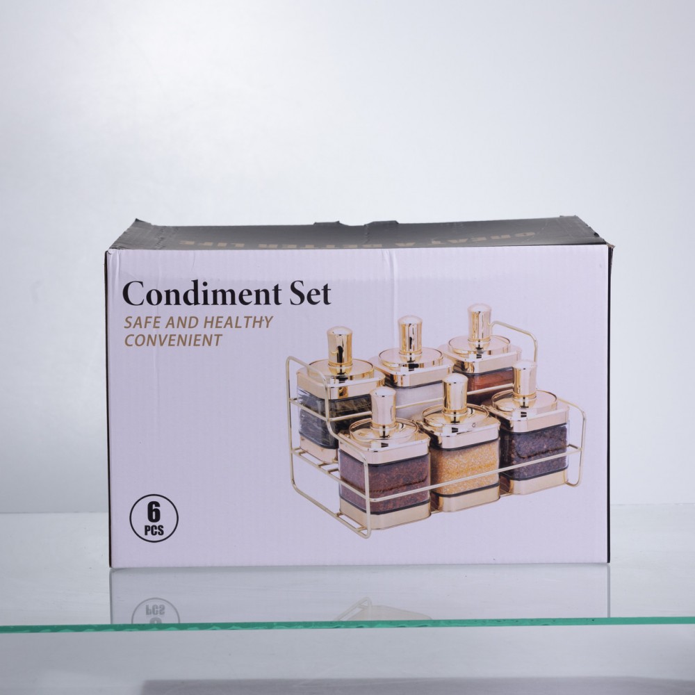 Набір банок для сипучих продуктів з ложкою 6 шт, хром HP-1341