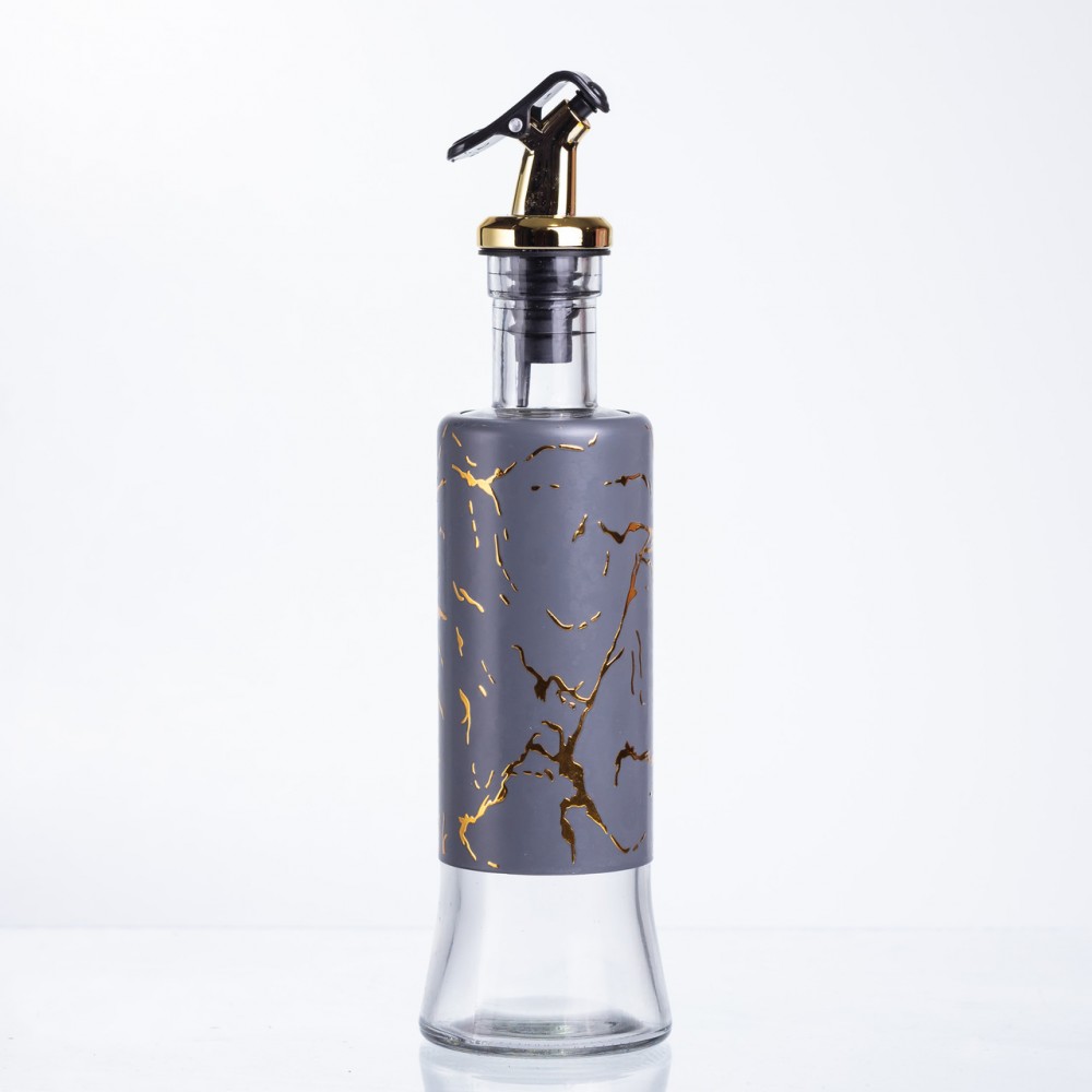 Пляшка для олії з дозатором 300 мл, сірий мармур HP-1345