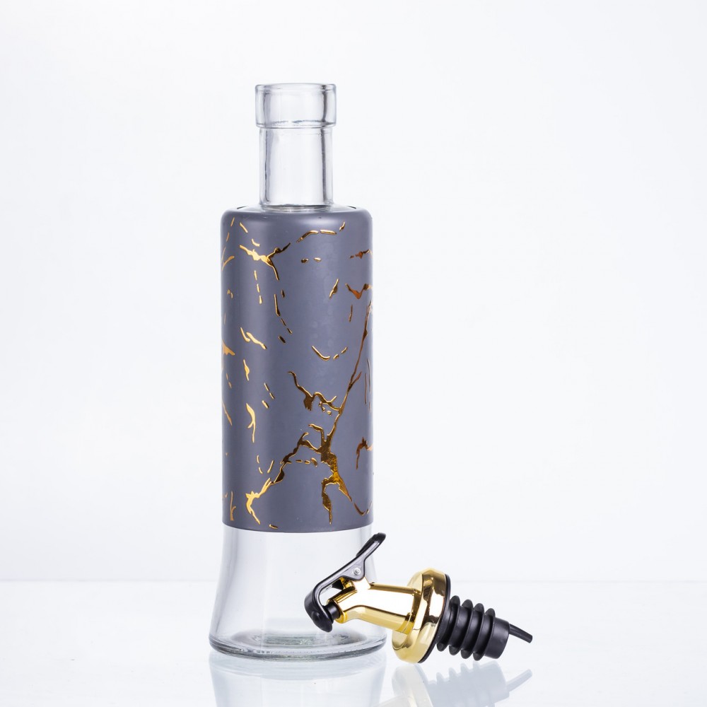 Пляшка для олії з дозатором 300 мл, сірий мармур HP-1345