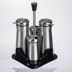 Набір баночок для спецій та рідких текстур 4 предмети на підставці, сталь HP-1346