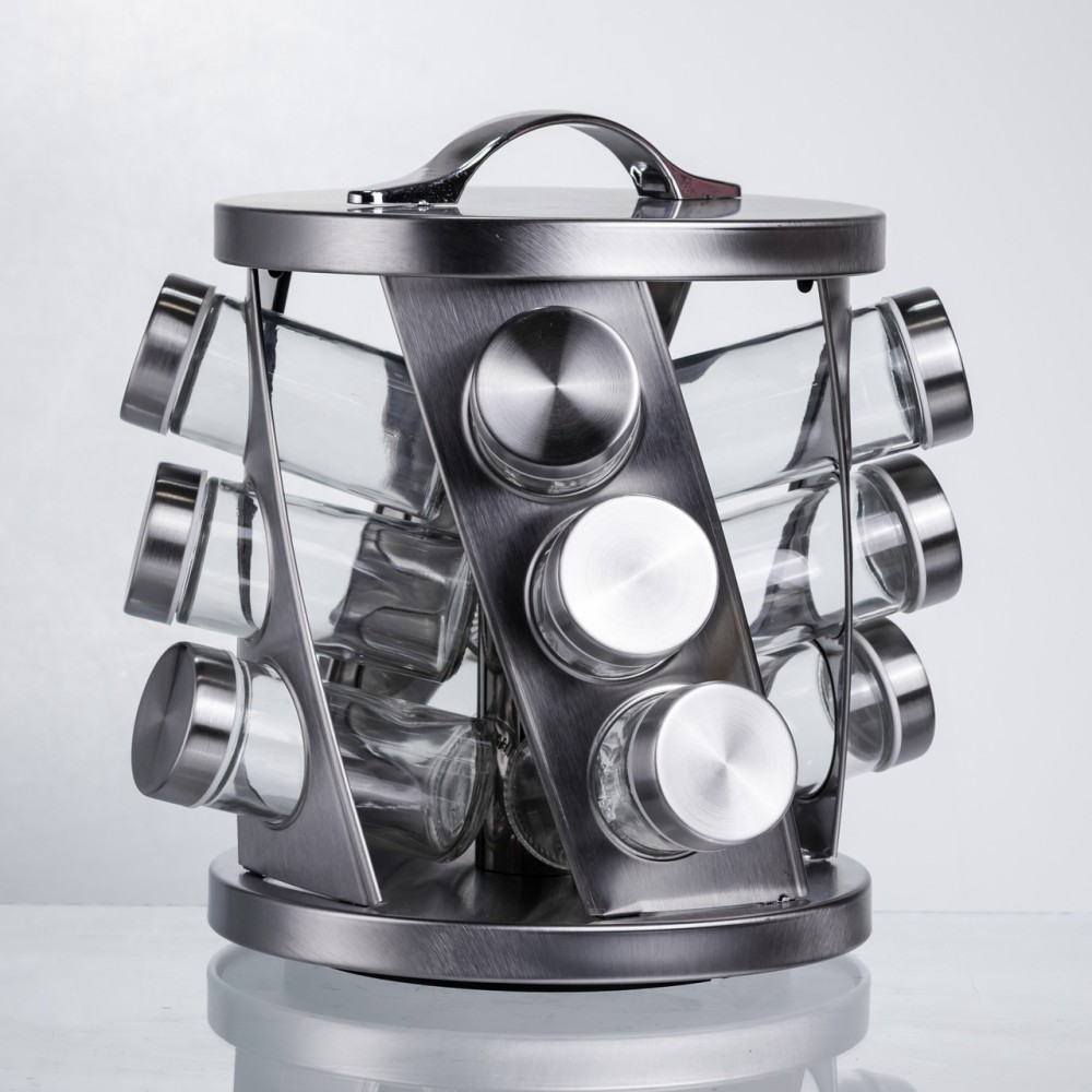 Карусель для спецій 12 баночок по 100 мл, хром HP-1368