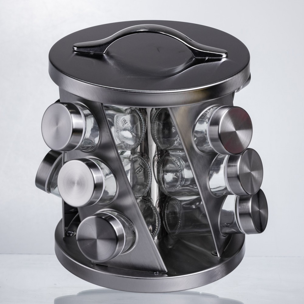 Карусель для спецій 12 баночок по 100 мл, хром HP-1368