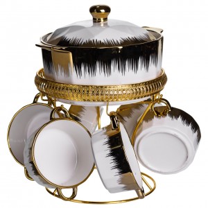 Суповой сервиз на 6 персон супница 2 (л) на подставке с бульонницами 300 (мл) тарелки для супа ML-T35