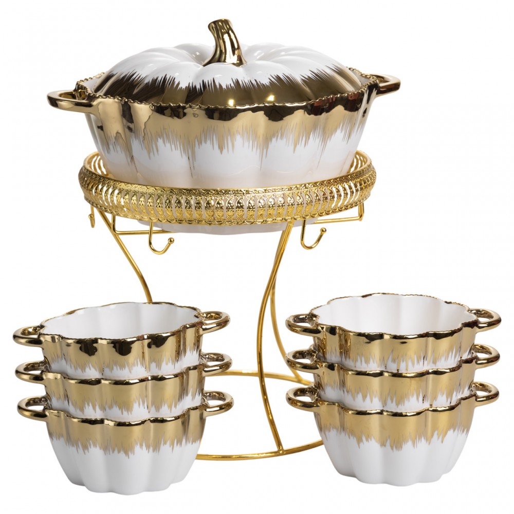 Суповой сервиз на 6 персон супница 2 (л) на подставке с бульонницами 350 (мл) ML152