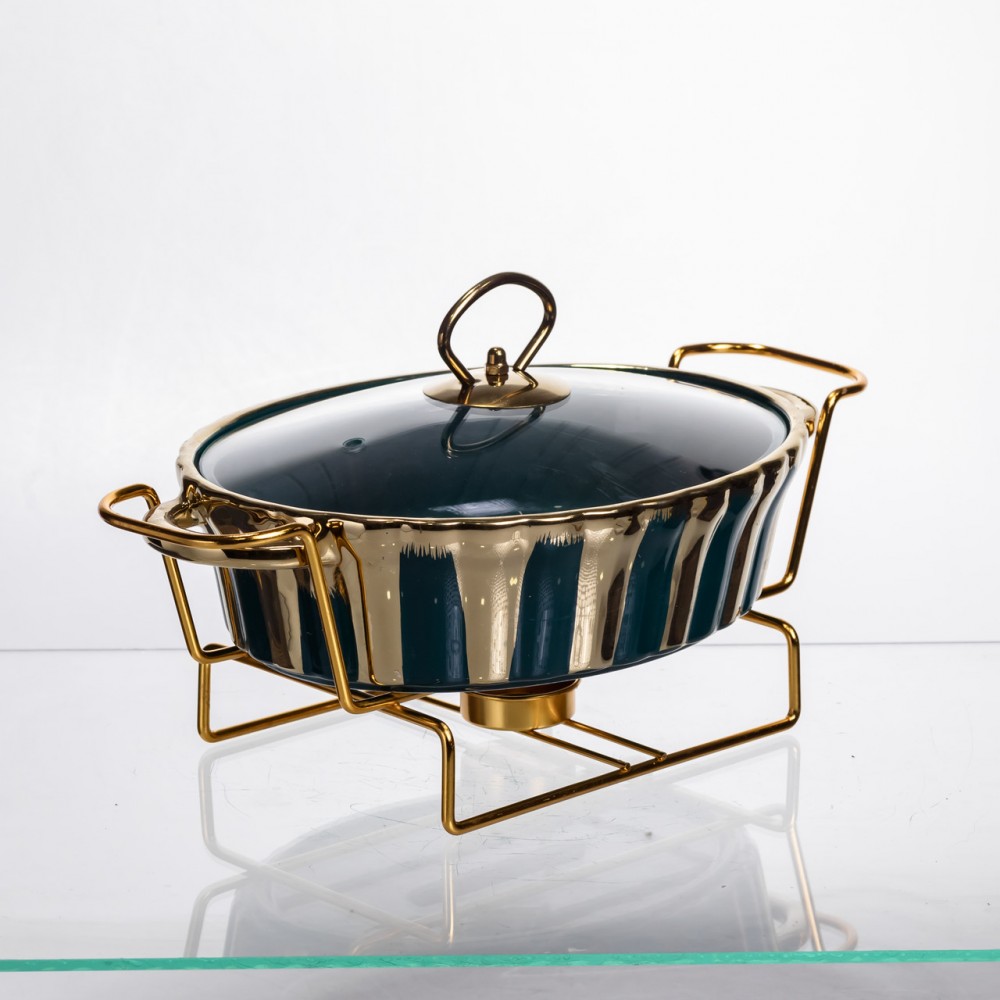 Марміт порцеляновий настільний круглий 1 літр мармітниця з підігрівом JY-5