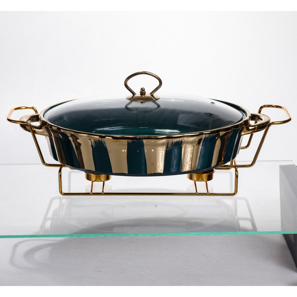 Марміт порцеляновий настільний овальний 2 літри мармітниця з підігрівом JY-7