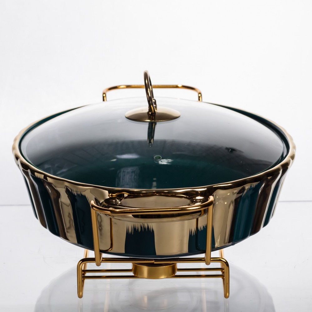 Марміт порцеляновий настільний овальний 2 літри мармітниця з підігрівом JY-7