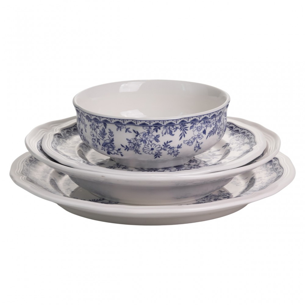 Столовый набор посуды 16 (шт) на 4 персоны Bitossi фарфоровый Синий YY78-1A