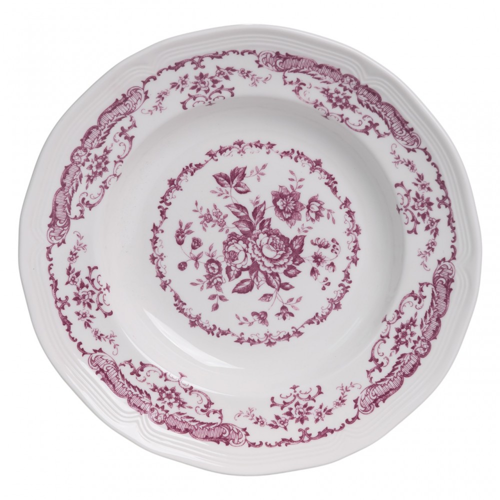 Столовый набор посуды тарелок 16 (шт) на 4 персоны Bitossi фарфоровый, обеденный столовый сервиз тарелок Розовый YY78-2A