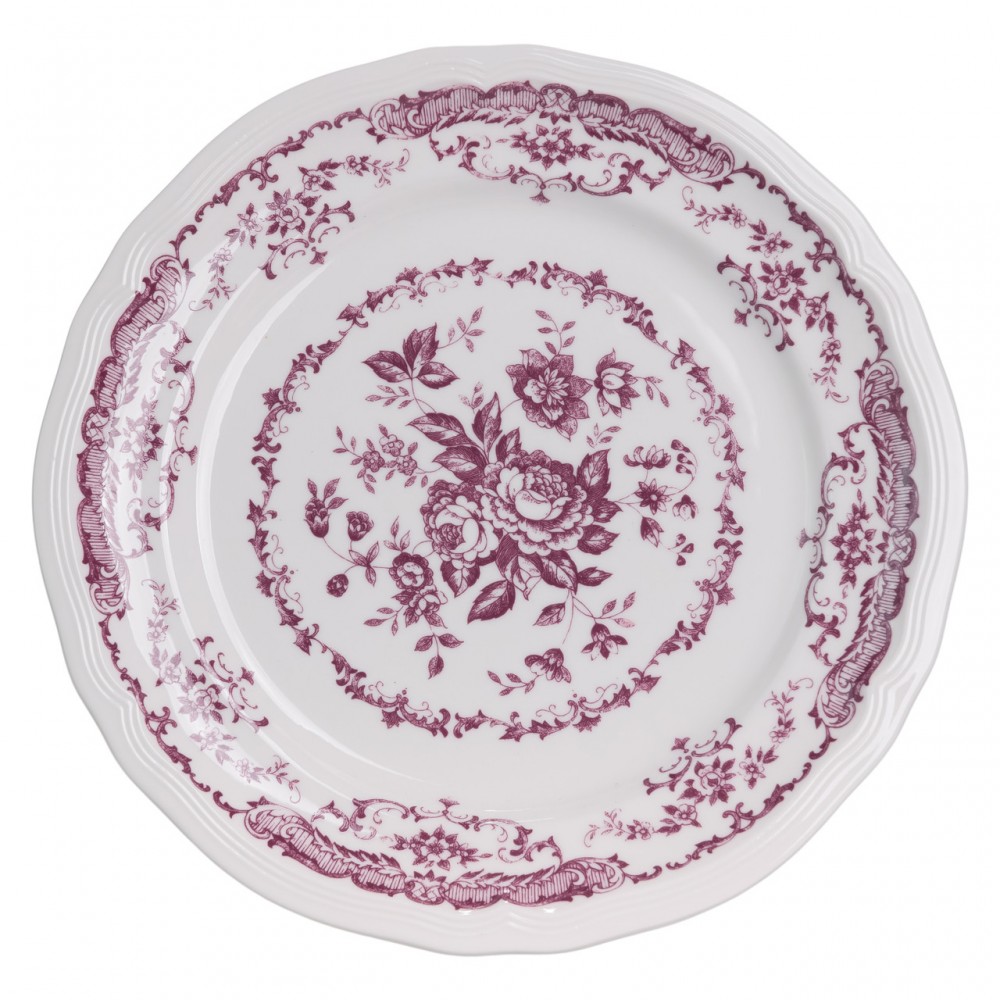 Столовый набор посуды тарелок 16 (шт) на 4 персоны Bitossi фарфоровый, обеденный столовый сервиз тарелок Розовый YY78-2A