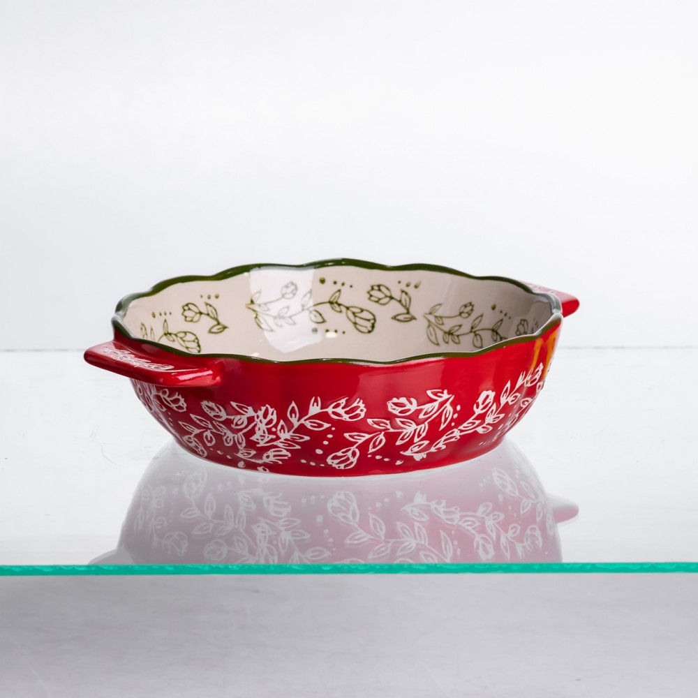 Форма для запекания Vintage Ø17 (см) круглая форма для выпекания в духовке с ручками Красная HM04-05