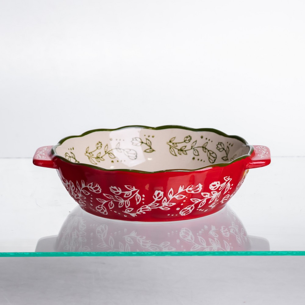 Форма для запекания Vintage Ø17 (см) круглая форма для выпекания в духовке с ручками Красная HM04-05
