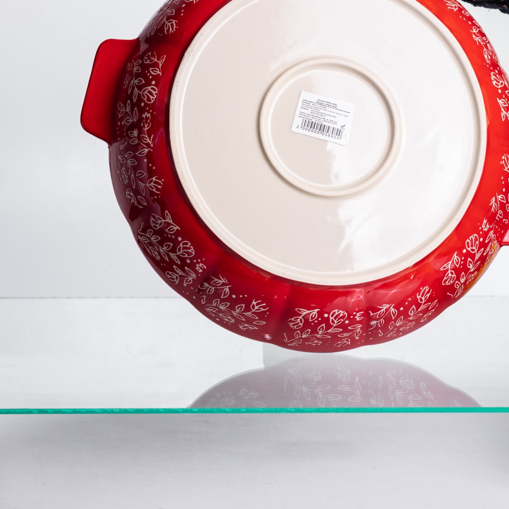 Форма для запекания Vintage Ø30 (см) круглая форма для выпекания в духовке с ручками Красная HM04-08