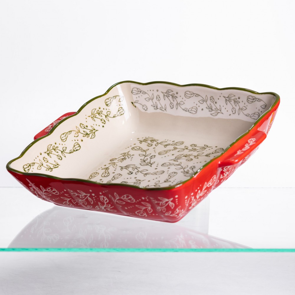 Форма для запекания Vintage 28×24×6 (см) квадратная форма для выпекания в духовке с ручками Красная HM04-15
