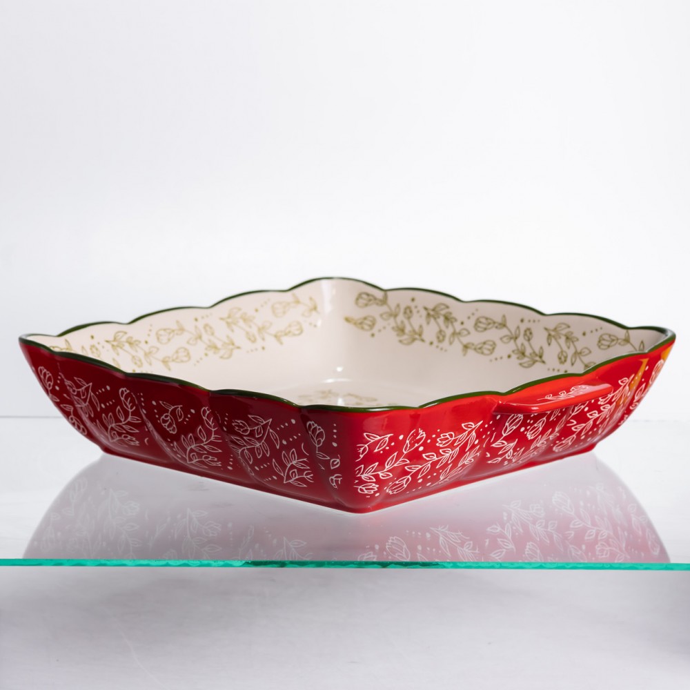 Форма для запекания Vintage 34×30×7 (см) квадратная форма для выпекания в духовке с ручками Красная HM04-16