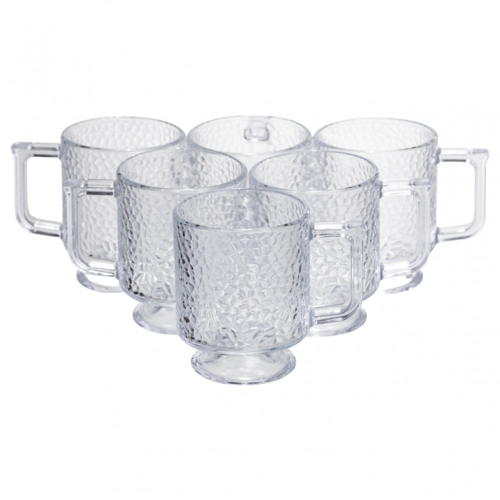 Набір чашок 6 шт для чаю та кави Goblet по 300 (мл) кружки скляні HP-19-L8