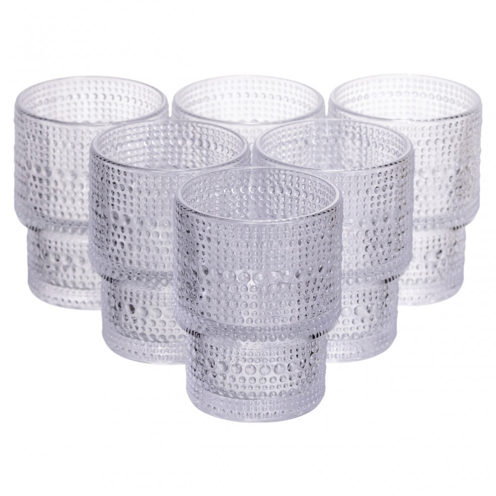 Набор стеклянных стаканов 6 (шт) 200 (мл) для лимонадов, сока, воды, коктейлей стаканы из толстого стекла HP-19-178-1