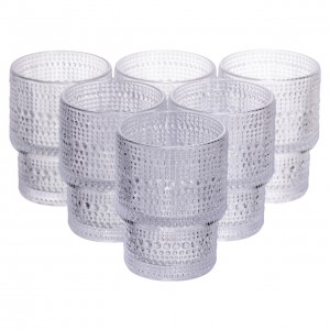 Набор стеклянных стаканов 6 (шт) 200 (мл) для лимонадов, сока, воды, коктейлей стаканы из толстого стекла HP-19-178-1