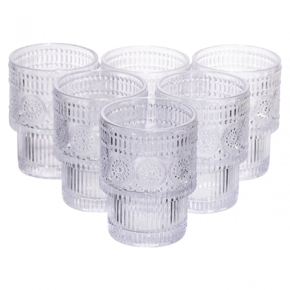 Набор стеклянных стаканов 6 (шт) 200 (мл) для лимонадов, сока, воды, коктейлей стаканы из толстого стекла HP-19-178-3