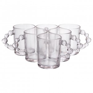 Набор чашек 6 шт для чая и кофе по 350 (мл) кружки стеклянные Прозрачные HP-19-ZD-1
