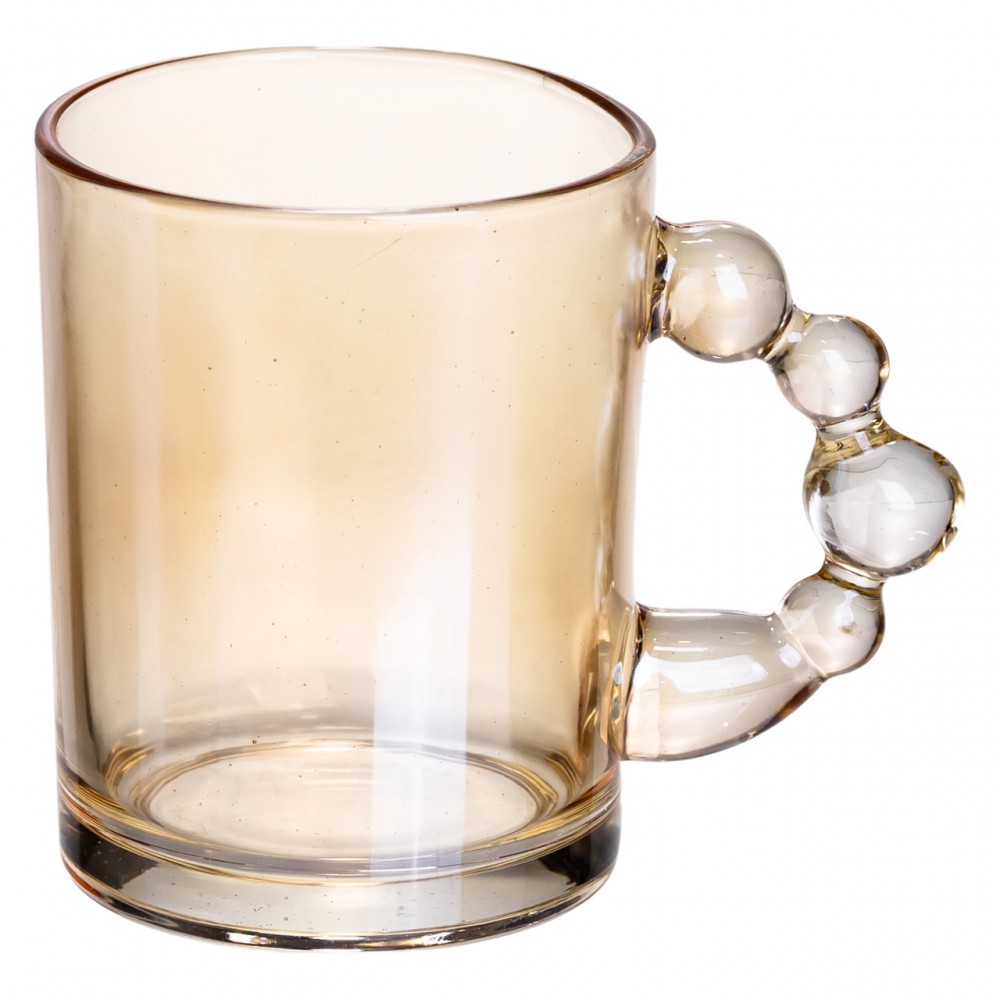 Набор чашек 6 шт для чая и кофе по 350 (мл) кружки стеклянные Коричневый HP-19-ZD-2