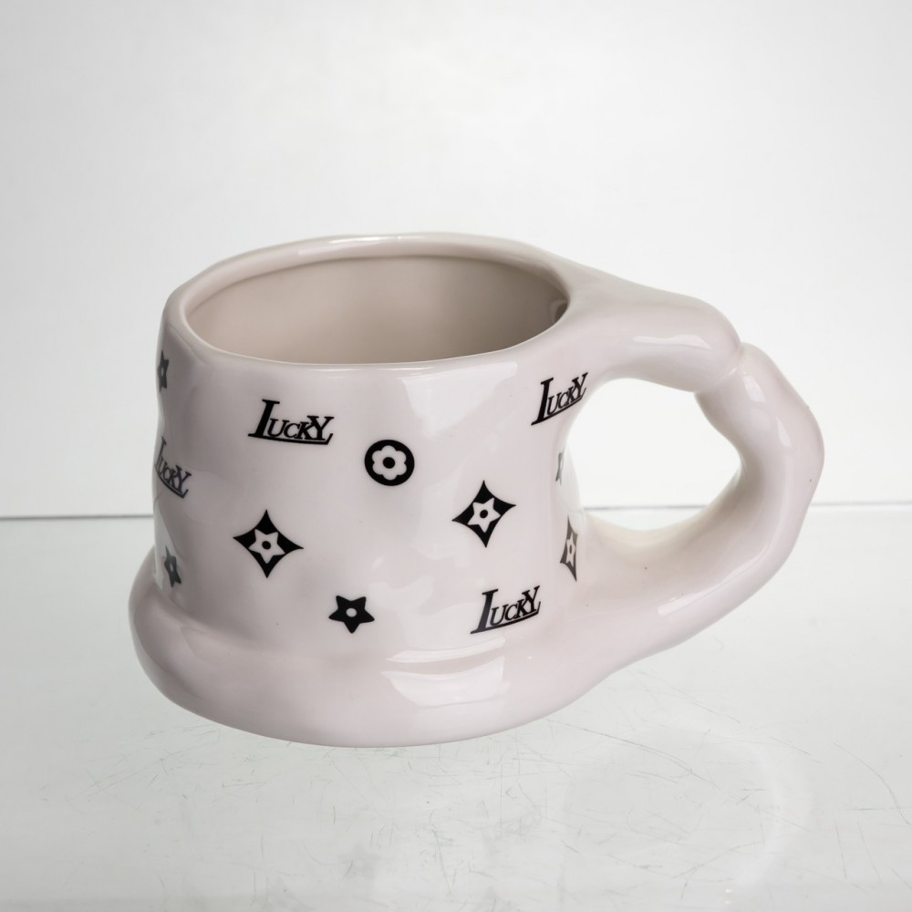 Чашка фарфоровая 500 (мл) оригинальная кружка на подарок чашка для чая и кофе Черный FM-11A