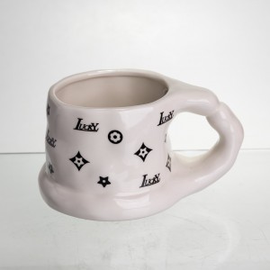 Чашка фарфоровая 500 (мл) оригинальная кружка на подарок чашка для чая и кофе Черный FM-11A