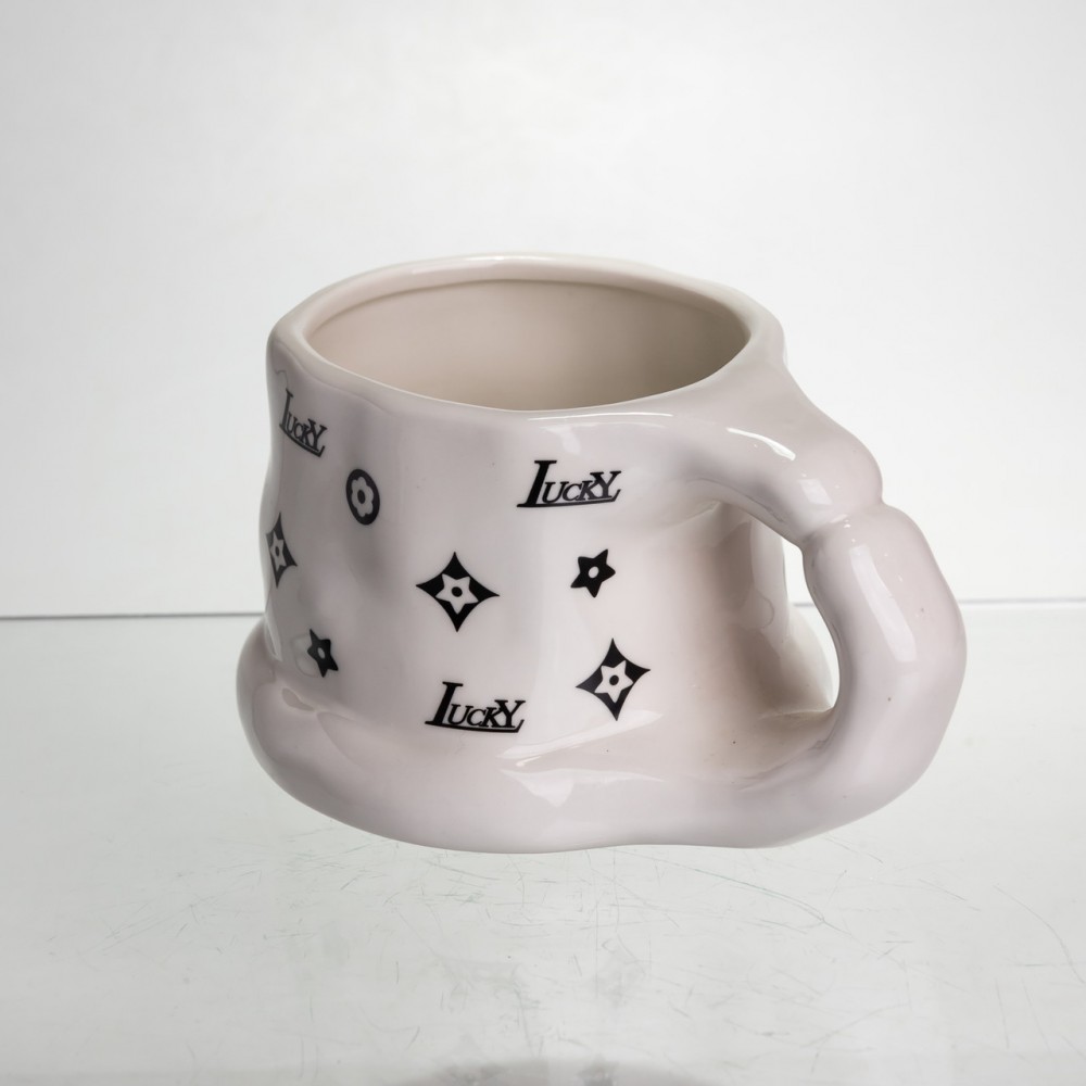 Чашка фарфоровая 500 (мл) оригинальная кружка на подарок чашка для чая и кофе Черный FM-11A