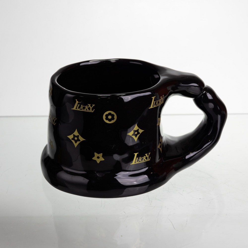 Чашка фарфоровая 500 (мл) оригинальная кружка на подарок чашка для чая и кофе Черный FM-11B