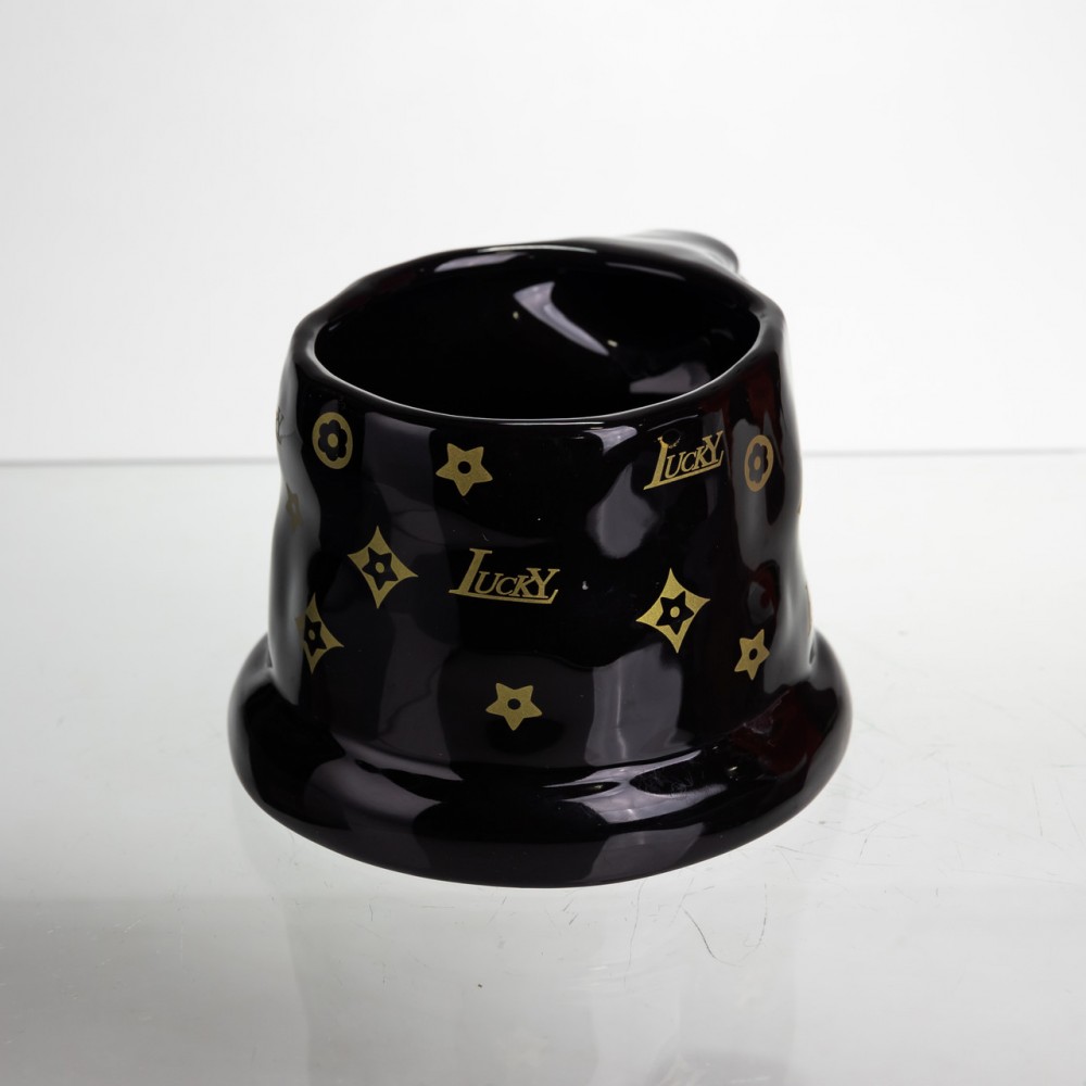 Чашка фарфоровая 500 (мл) оригинальная кружка на подарок чашка для чая и кофе Черный FM-11B