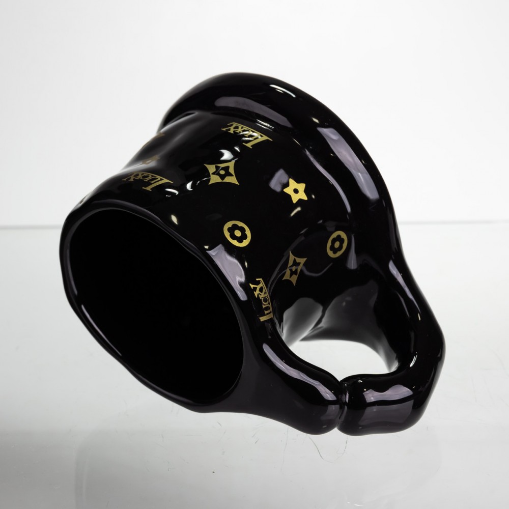 Чашка фарфоровая 500 (мл) оригинальная кружка на подарок чашка для чая и кофе Черный FM-11B