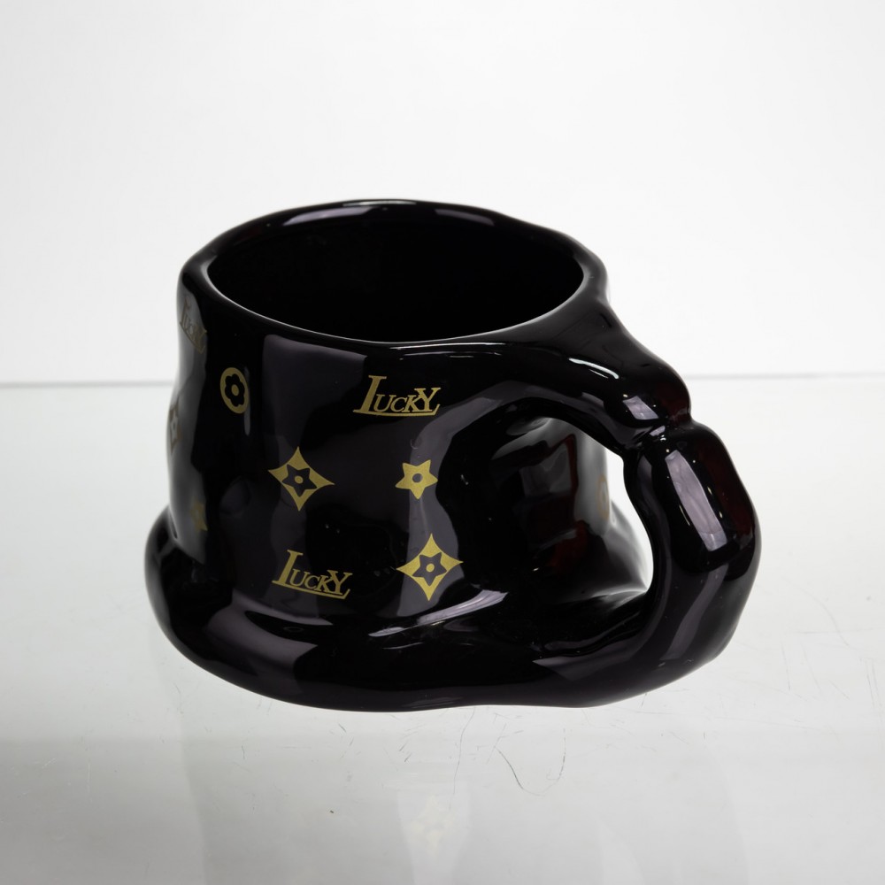 Чашка фарфоровая 500 (мл) оригинальная кружка на подарок чашка для чая и кофе Черный FM-11B