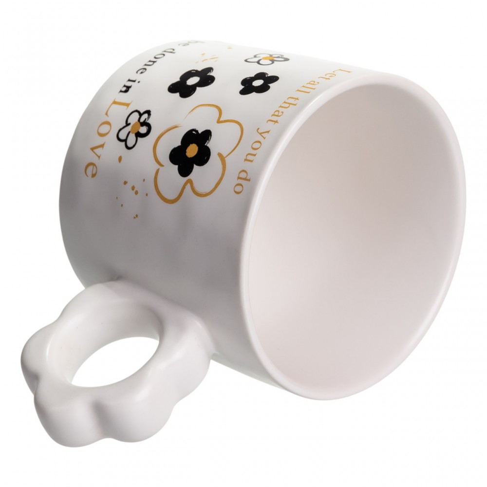 Чашка для чая и кофе фарфоровая 420 (мл) красивая оригинальная кружка на подарок FM-14A