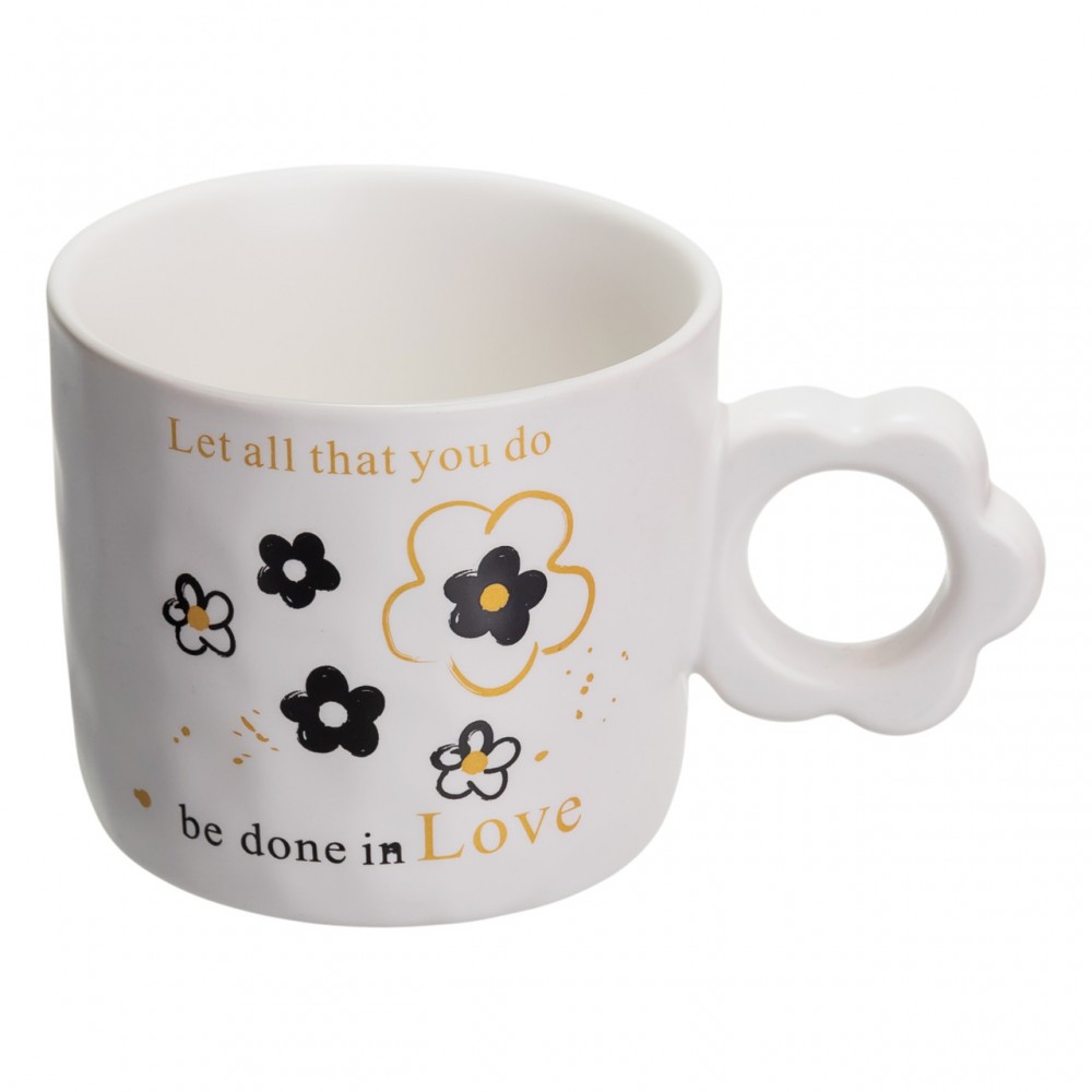 Чашка для чая и кофе фарфоровая 420 (мл) красивая оригинальная кружка на подарок FM-14A