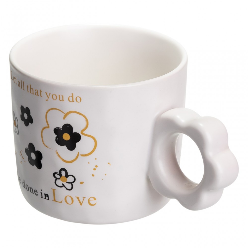 Чашка для чая и кофе фарфоровая 420 (мл) красивая оригинальная кружка на подарок FM-14A