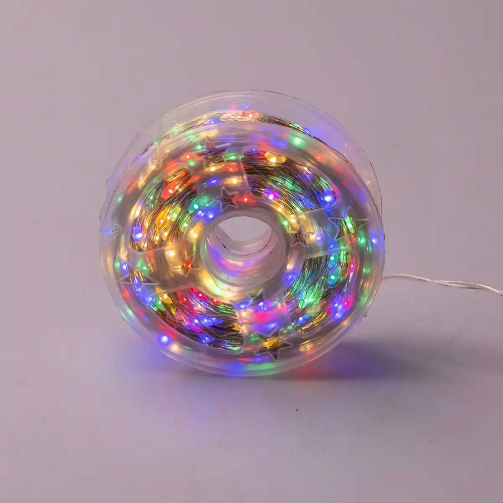 Светодиодная гирлянда Роса нить 500 LED длина 50 м от сети белая нить с пультом Мультиколор 500L50MWМL