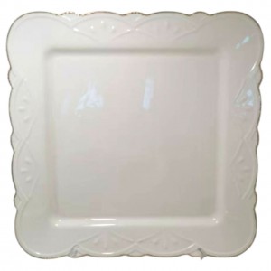Тарілка квадратна 25 (см) порцелянове плоске сервірувальне блюдо для подавання horeca Білий 120-YH-HG002