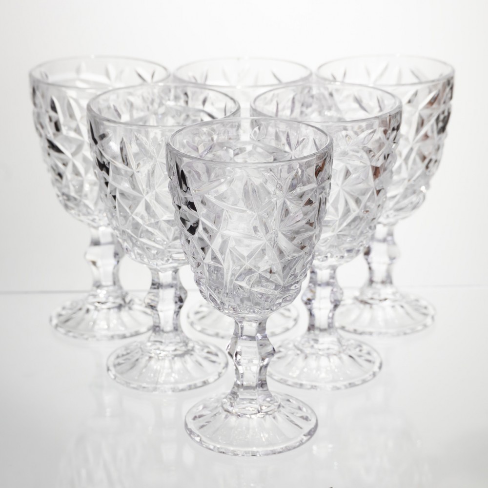 Набор бокалов для вина 6 штук 340 мл винные бокалы на ножке стеклянные фужеры для вина подарочные HP-19-165