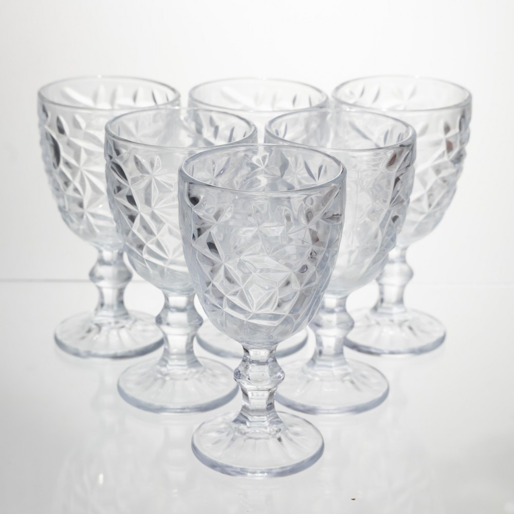 Набор бокалов для вина 6 штук 240 мл винные бокалы на ножке стеклянные фужеры для вина подарочные HP-19-166