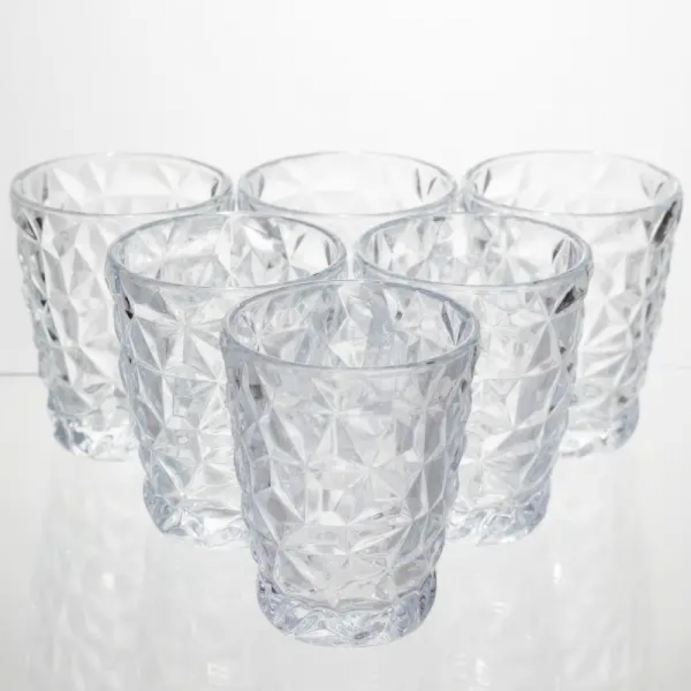 Набор стеклянных стаканов 6 штук 250 мл для лимонадов сока воды коктейлей стаканы стеклянные для напитков HP-19-168