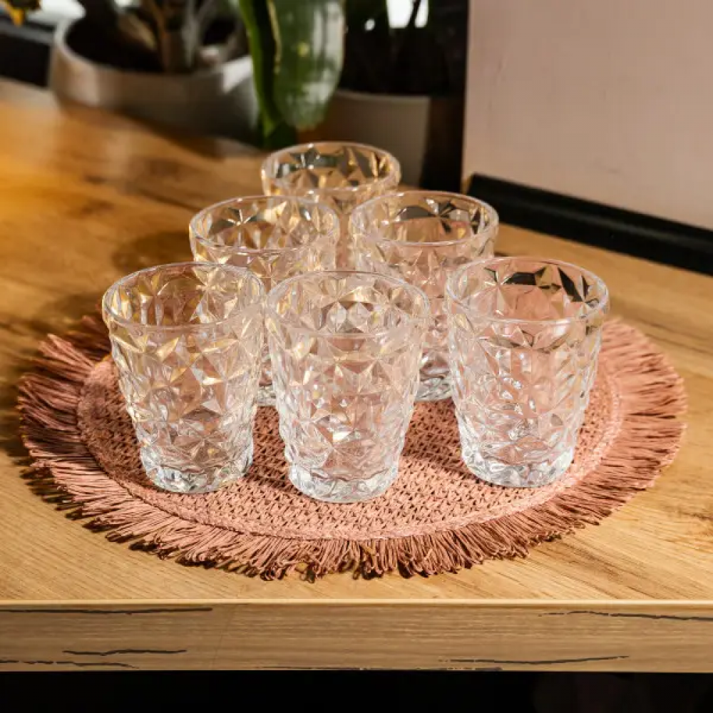 Набор стеклянных стаканов 6 штук 250 мл для лимонадов сока воды коктейлей стаканы стеклянные для напитков HP-19-168