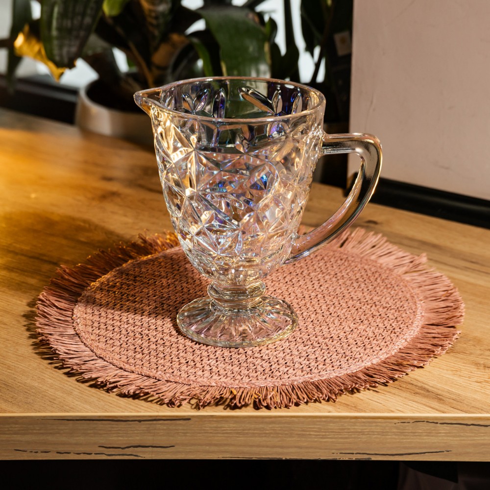 Кувшин стеклянный для компота 1.2 л ребристый фигурный графин для лимонада мохито сангрии напитков HP-19-171