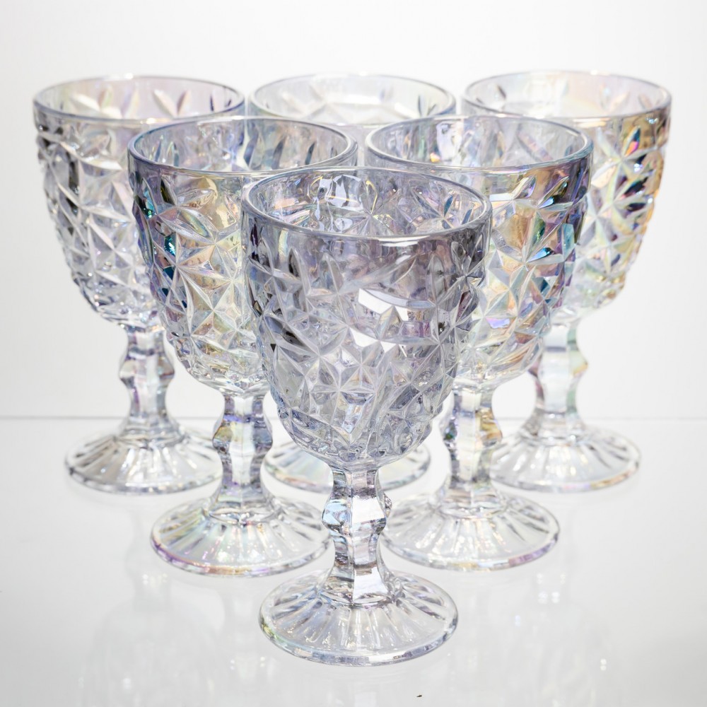 Набор бокалов для вина 6 штук 340 мл винные бокалы на ножке стеклянные фужеры для вина подарочные HP-19-173