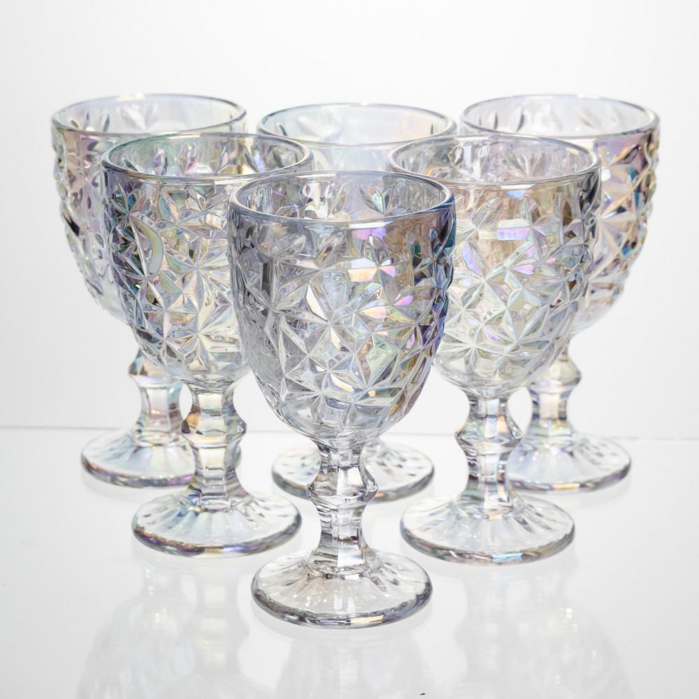 Набор бокалов для вина 6 штук 240 мл винные бокалы на ножке стеклянные фужеры для вина подарочные HP-19-174