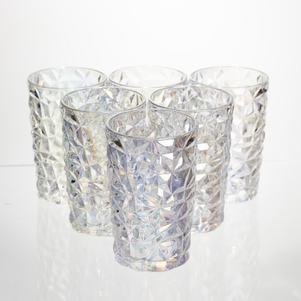 Набор стеклянных стаканов 6 штук 350 мл для лимонадов сока воды коктейлей стаканы стеклянные для напитков HP-19-175