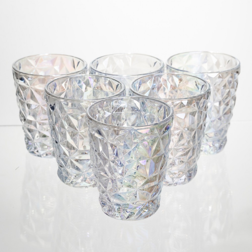 Набор стеклянных стаканов 6 штук 250 мл для лимонадов сока воды коктейлей стаканы стеклянные для напитков HP-19-176