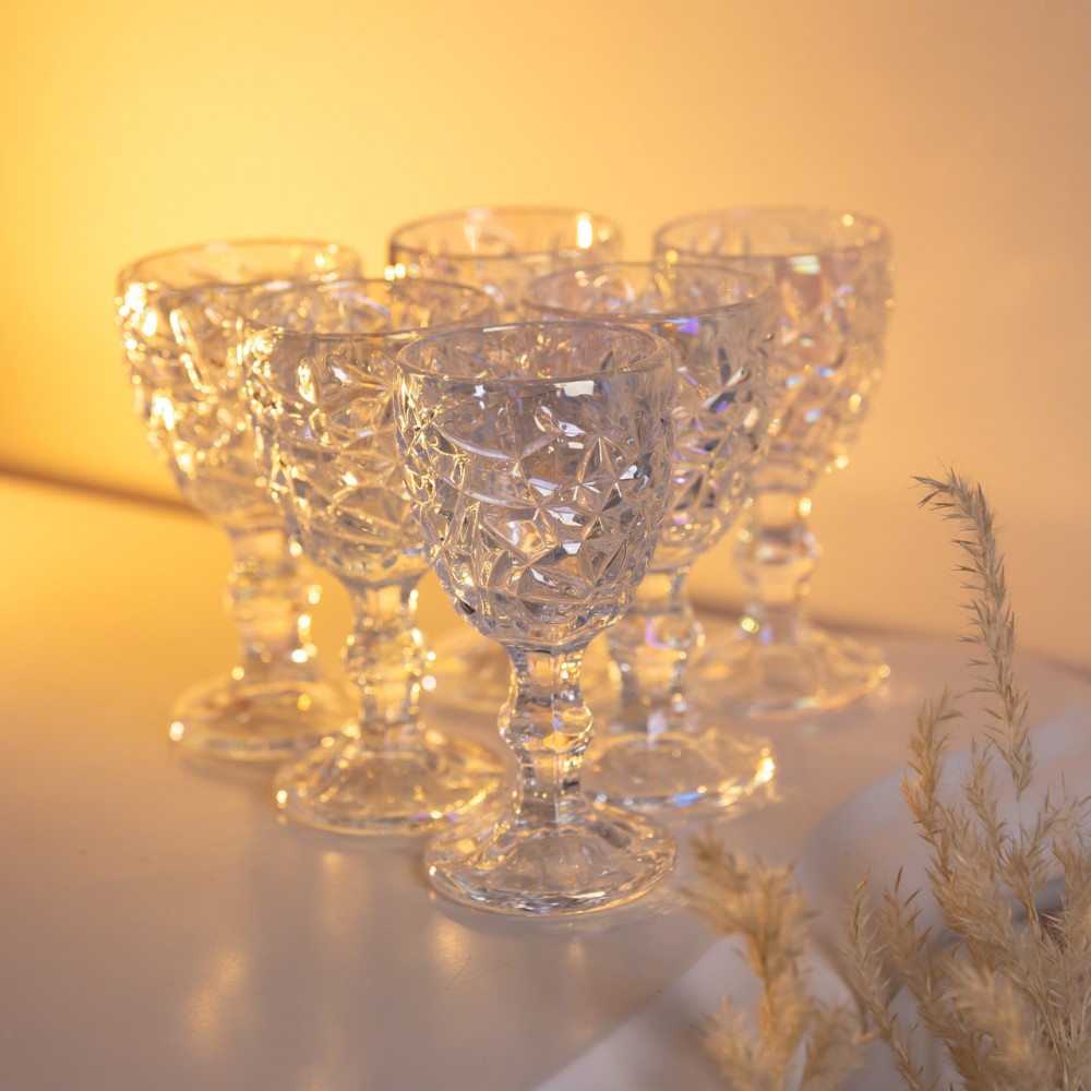 Набор рюмок на ножке 6 штук 50 мл для водки наливки подарочные рюмки стеклянные HP-19-178